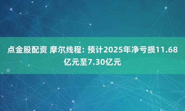 点金股配资 摩尔线程: 预计2025年净亏损11.68亿元至7.30亿元